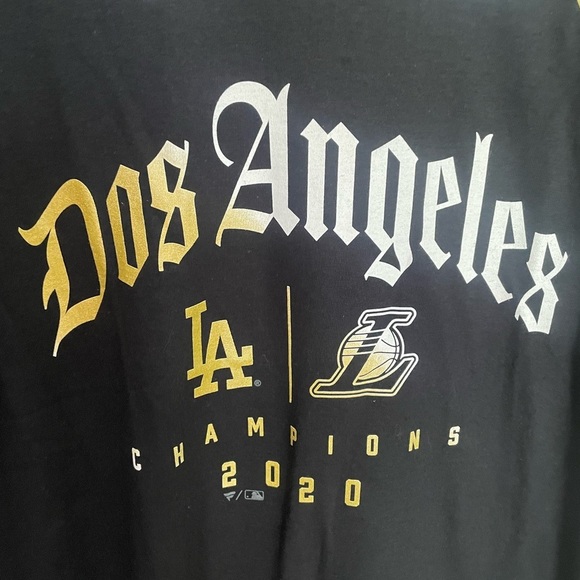FANATICS Los Angeles Branded 2020 Dual City Champions Dos Angeles Shirt -large - Picture 3 of 8